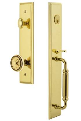 849175 Grandeur 662972491752 Hardware Carreft One-piece Handleset With C Grip And Soleil Knob Dummy