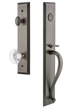 849318 Grandeur 662972493183 Hardware Fifth Avenue One-piece Handleset With S Grip And Bordeaux Kno