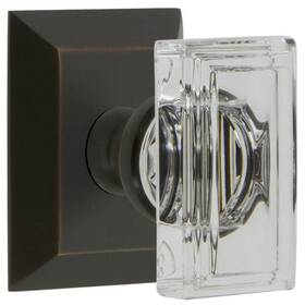 Grandeur 662972650005 Fsqccr Prv 234 Cs Carre Crystal Solid Brass Privacy Door - Bronze