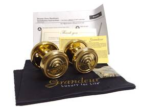 808105 Grandeur Georgetown Plate Double Dummy With Soleil Knob In Polished Brass