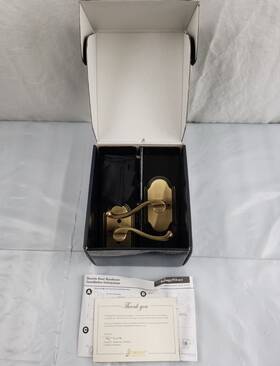814896 Grandeur New Arc Plate Privacy Door Portofino Lever Vintage Brass Rh