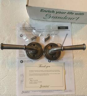 Gs22-solgeo-ap Grandeur 820576 Georgetown Lever Double Dummy Handle Solid Brass Pewter
