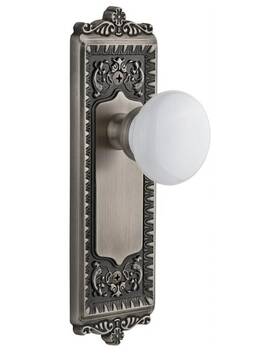 821727 Grandeur Double Dummy Antique Pewter Windsor Plate With Hyde Park Knob