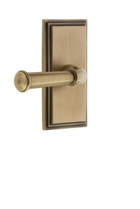 823099 Grandeur Carre Plate Dummy With Georgetown Lever In Vintage Brass