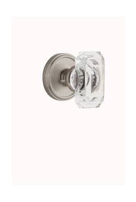 828432 Grandeur Georgetown Rosette Privacy With Baguette Crystal Knob In Sati