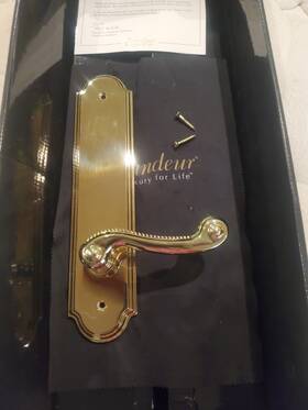 836619 Grandeur Hardware Arc Tall Plate Newport Lever Dummy Lifetime Brass