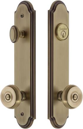 839435 Grandeur Hardware Arc Tall Plate Complete Entry Set Bouton Knob 2.75 Inch