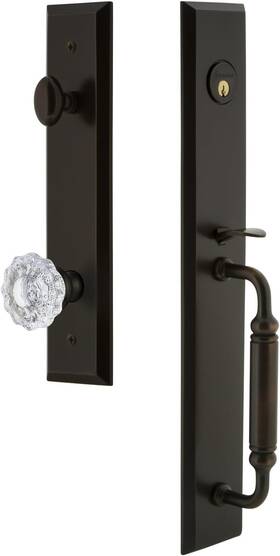 842829 Grandeur Hardware Fifth Avenue One-piece Handleset Timeless Bronze