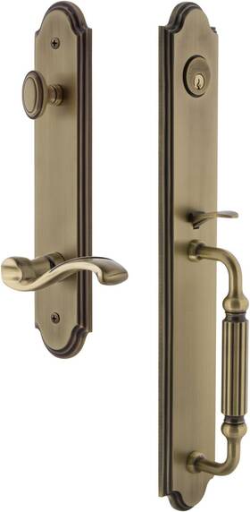 847118 Grandeur Hardware Arc One-piece Handleset F Grip Portofino Lever Rh