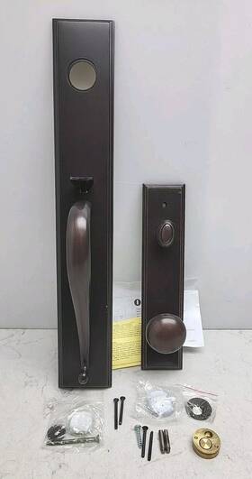 849033 Grandeur Carre Solid Brass Rose Dummy Inch S Grip Handleset With Fifth Avenue Knob
