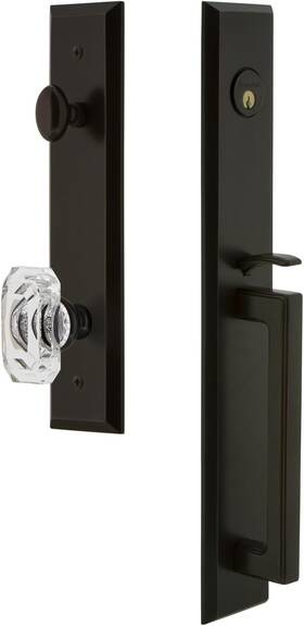 849287 Grandeur Hardware Fifth Avenue One-piece Handleset D Grip Baguette Bronze