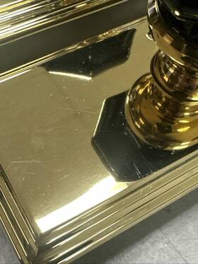 851023 Grandeur Hardware Carreft Tall Plate With Lyon Knob