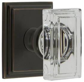 873092 Grandeur Csqccr Prv 234 Cs Carre Crystal Solid Brass Privacy Door - Bronze
