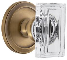 887805 Grandeur Circcr Prv 234 Cs Carre Crystal Solid Brass Privacy Door -