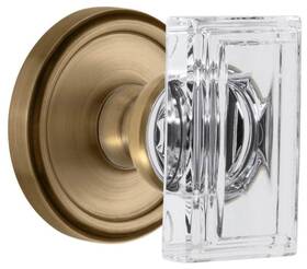 889277 Grandeur Geoccr Prv 238 Cs Carre Crystal Solid Brass Privacy Door -