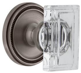 Grandeur 896231 Solccr Prv 238 Cs Carre Crystal Solid Brass Privacy Door - Grey