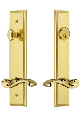 841466 Grandeur Hardware 662972414669 Carreft Tall Plate Complete Entry Set With Portofino Lever Backset Siz