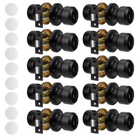 Grauerhund 762983663985 10 Pack Matte Black Door Knobs Privacy Interior Lock Passage Bedro