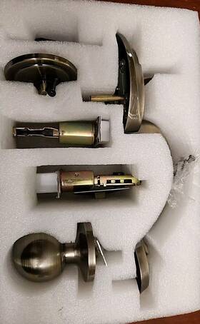 A-sj01077-kia-usam021 Gua Oyh Front Door Lock Set Handle With Deadbolt Satin Nickel A-sj01077