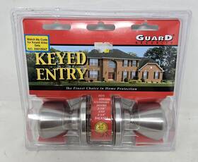 1990ab Guard Security Keyed Entry Knob Brass Door Lock Set New Fits All Std Doors