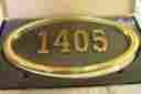 H1-lobr Gaines Housemark Bronze Brass Large Oval Address Plaque Plate Model