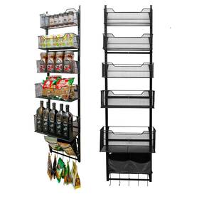 Pdoblk-5t-00 Haask 7-tier Adjustable Over The Door Pantry Organizer Black Carbon Steel Modern