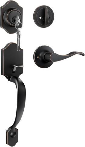 Haidms 313038251239 Oil-rubbed Bronze Front Door Handle And Deadbolt Set Lock