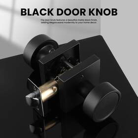 Haidms 639395276129 Modern Passage Door Knobs - Matte Black Interior Handles For Closet And Hall