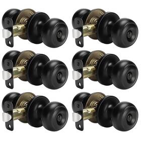 Haidms 727347475277 6 Pack Matte Black Door Knobs Interior Privacy For