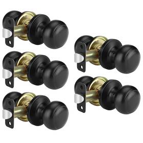 B0bphpmxbl Haidms 5 Pack Matte Black Passage Door Knobs For Closet/interior Doors