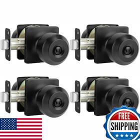 B0d2zb6k94 Haidms Matte Black Privacy Door Knobs 4 Pack - Classic Round Interior Hard