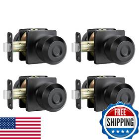 B0dcvckhtt Haidms 4-pack Matte Black Passage Door Knobs For Hall/closet