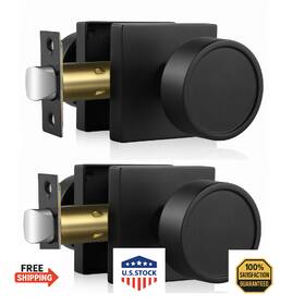 B0djnwrlnh Haidms Black Passage Door Knobs Interior Heavy Duty Round No Key Matte Cl