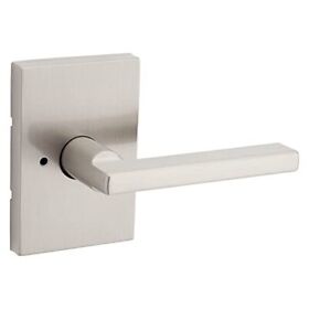 Halifax Privacy Lever With Rectangular Rose In Satin Nickel