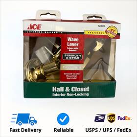 5238415 Hall & Closet And Wave Lever Non-locking Polished Brass Free Ship