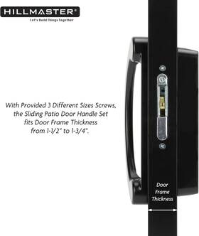 Hardware 711181663693 Patio Sliding Glass Door Handle Set Mortise Style Reversible Design Non-keye