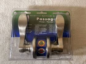13-8697 Hardware House Cambridge Passage Lever Door Handle Satin Nickel- 138697