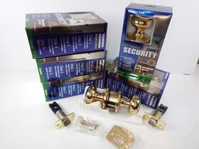 20102-3 Hardware House Polished Brass Round Passage Door Knob Residential Grade 2 Ultimate Security 6ea