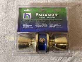 46-9866 Hardware House Pelham Passage Knob 2-way Adjustable Latch Finish Polished Brass