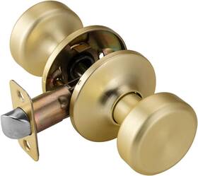 R5770 Hardware Gold Door Knobs Interior Satin Brass Pismo Knob For Hall And Closet