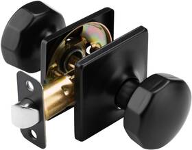 Sq5730 Hardware Passage Black Door Knob For Closet And Hall Interior Non Locking