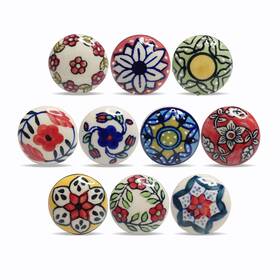 Hashcart Hc-cr-knob-c 12 # 12-piece Ceramic Knobs - Colored Cabinet And Drawer For Home O