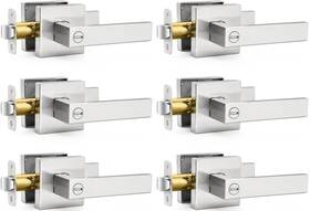 Youailian-0035us Hasmikit 6 Pack Square Door Lever Privacy Lock Handleset Keyless Lockset Kn