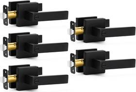 Youailian-0041us Hasmikit 5 Pack Matte Black Door Handles Privacy Levers Heavy Duty Bed A