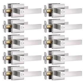 Youailian-0043us Hasmikit 10 Pack Square Door Lever Privacy Lock Handleset Keyless Lockset Kn