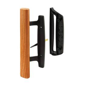 Hausun 614134022151 Mortise Style Reversible Sliding Patio Door Handle Set With Oak Wood Interior