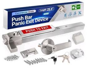 2us-barlock65 Hawaminemt 765147716411 304 Stainless Steel Panic Bars For Emergency Exit Doors - 25.5 Inch