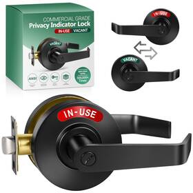 Hawaminent 765147715780 Commercial Grade Privacy Indicator Lever Lock - Matte Black Occupied Door Loc