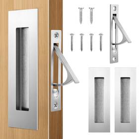 Pdh100 Hbl Hblft Pocket Door Hardware Set Inch 2 Recessed Flush Finger Pulls And 1 Edge Pull M