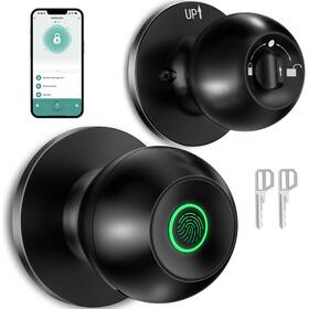 B0c3m1y5m9 Hei Liang Fingerprint Smart Door Lock Biometric Knob App Control Black